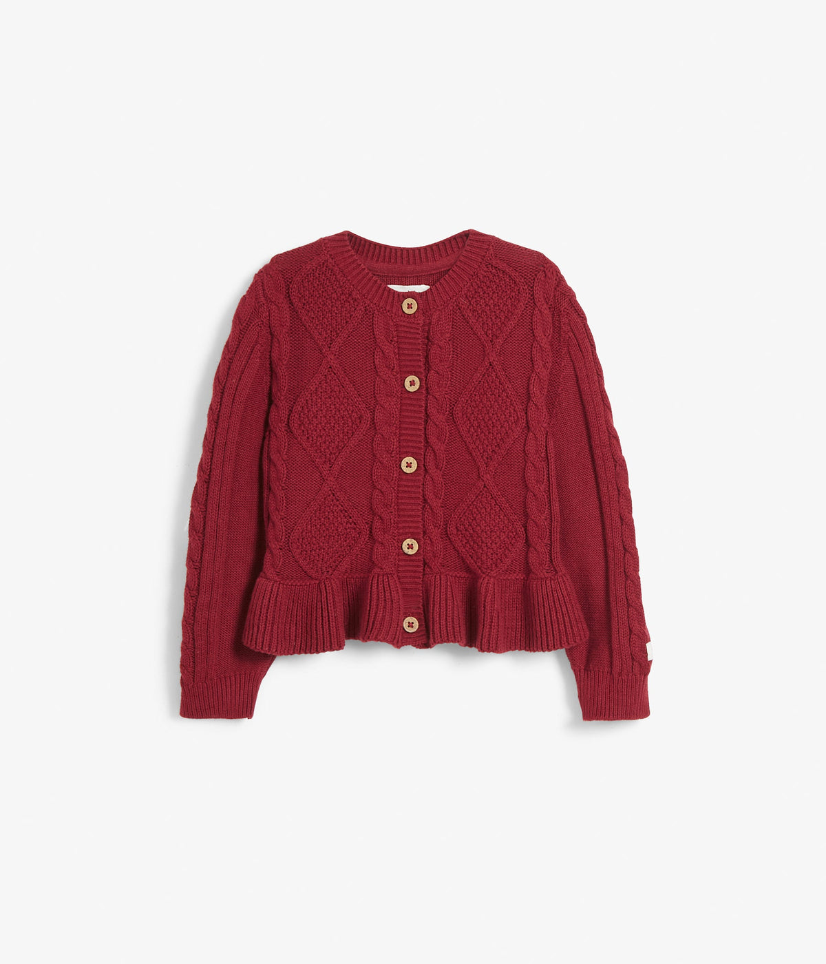 Baby red cable knit cardigan