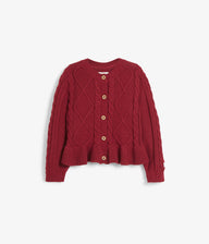 Baby red cable knit cardigan
