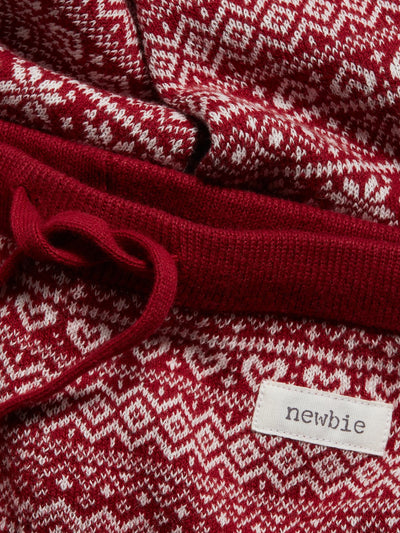 Baby red jacquard-knit leggings – Newbie