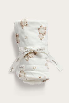 White teddy bear cot blanket