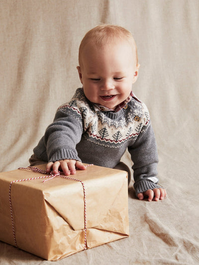 Baby grey fair isle jumper