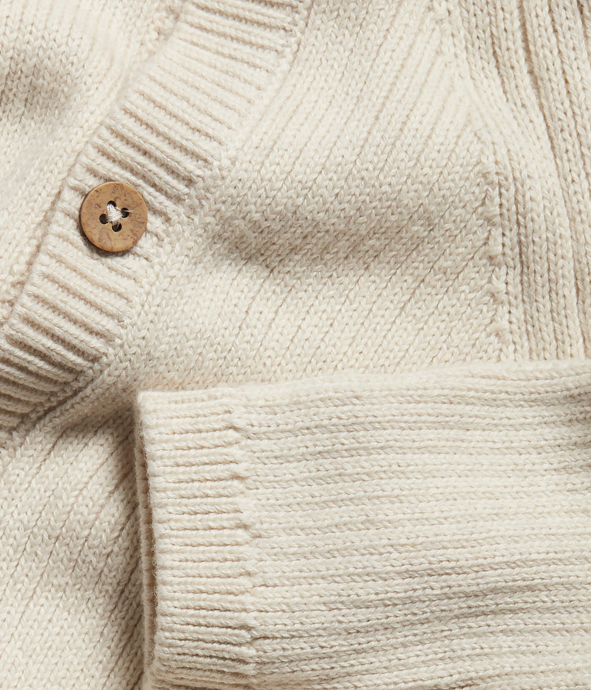 Baby beige rib-knitted romper