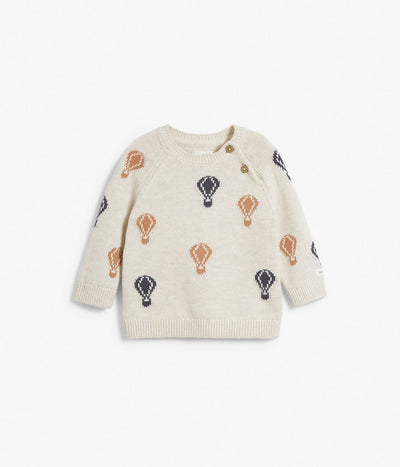 Baby beige knitted air-balloon sweater