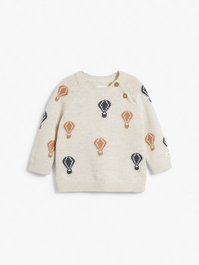 Baby beige knitted air-balloon sweater