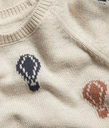 Kids beige knitted air-balloon sweater