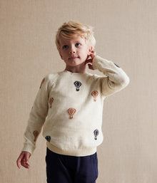 Kids beige knitted air-balloon sweater