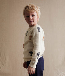 Kids beige knitted air-balloon sweater