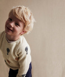 Kids beige knitted air-balloon sweater