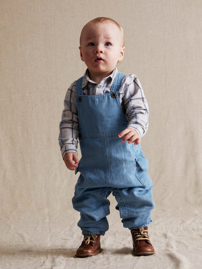 Baby Girls Boys Jeans Overalls Small Bib Pocket Denim Workwear – Kidscool  Space