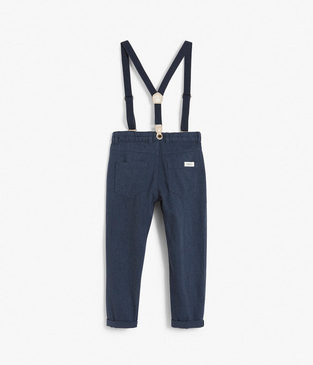 Kids blue suspender pants – Newbie