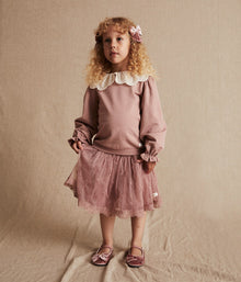Kids pink collar sweatshirt