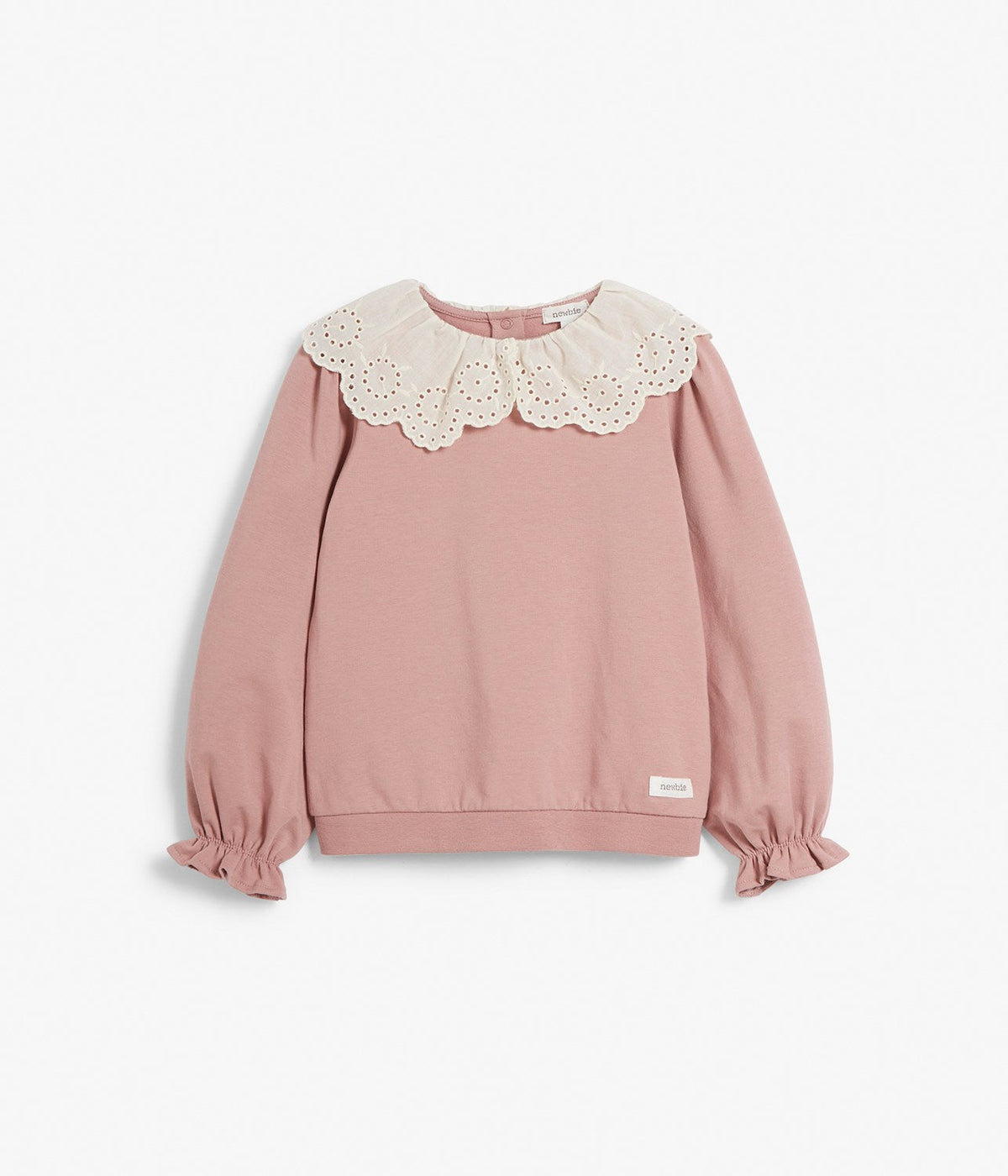 Kids pink collar sweatshirt