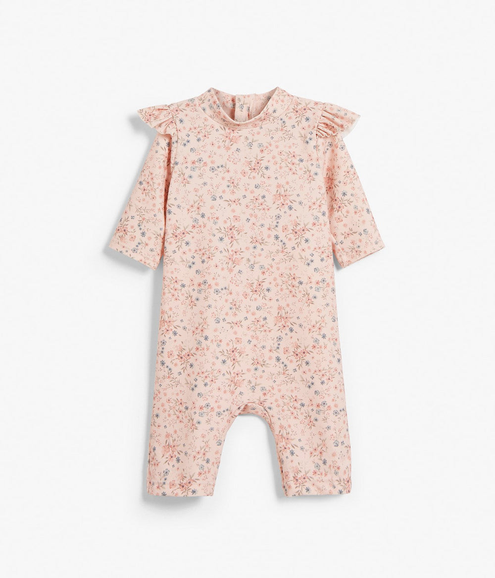 Baby & kids pink floral UV suit