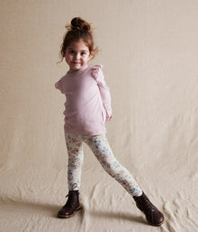 Kids white floral leggings