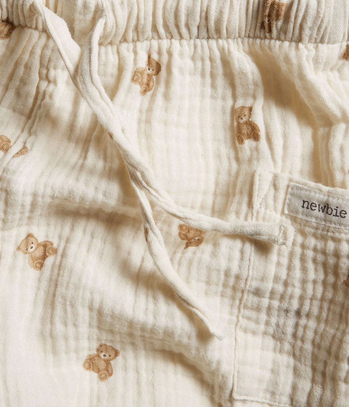 Baby beige muslin teddy bear pants