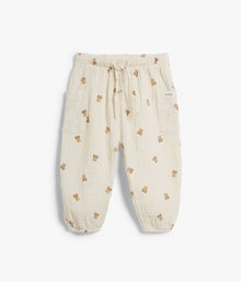 Baby beige muslin teddy bear pants
