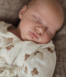 Baby beige muslin teddy bear pants