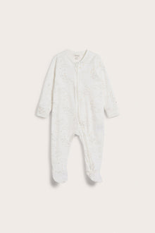 Baby white animal 2-way zip sleepsuit