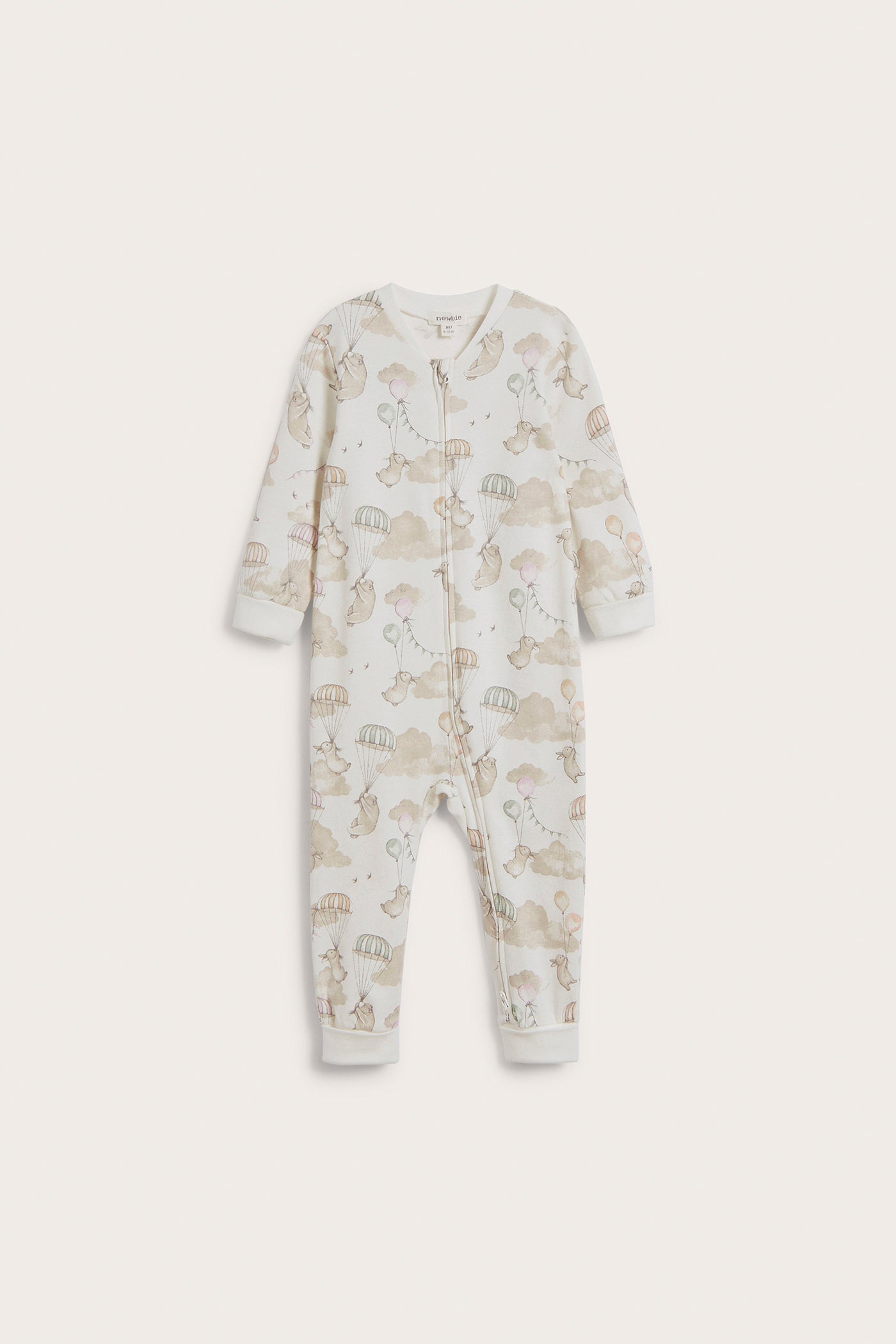Baby bunny & bear balloon sleepsuit