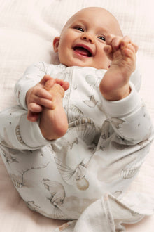 Baby bunny & bear balloon sleepsuit