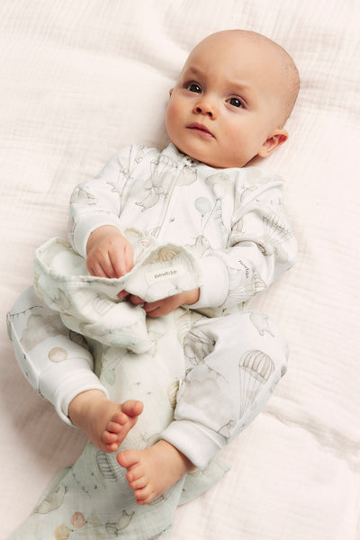 Baby bunny & bear balloon sleepsuit