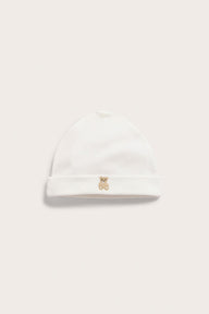Baby white teddy bear hat