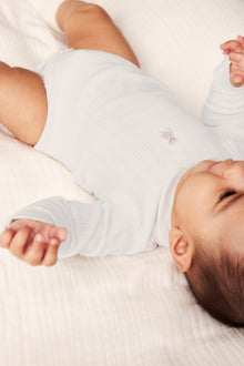 Baby white collar teddy embroidery bodysuit