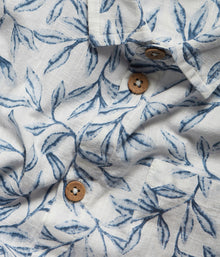 Baby & kids white blue-leafs shirt