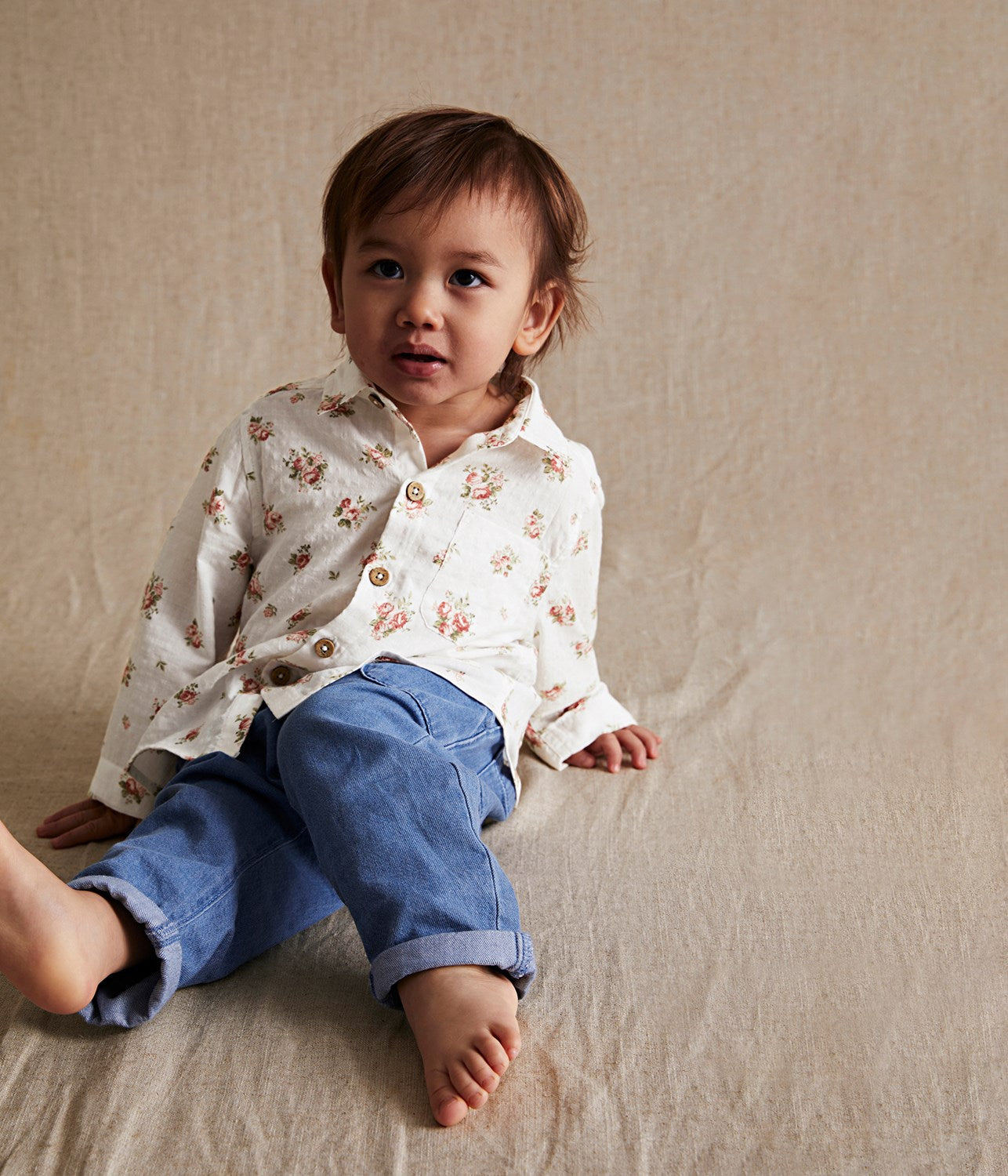 Baby & kids white floral shirt