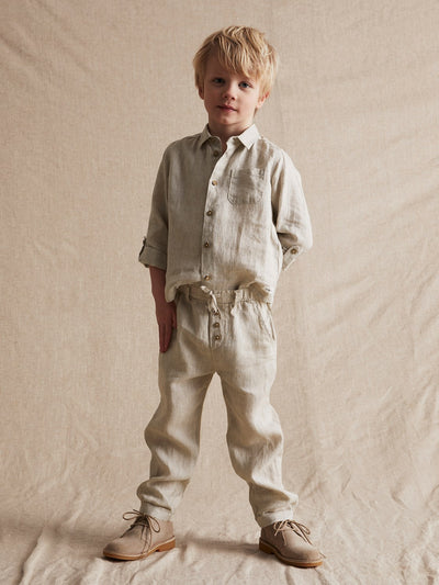 Kids Linen Trousers, Natural – Grimfrost