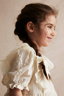 Kids white woven embroidery dress