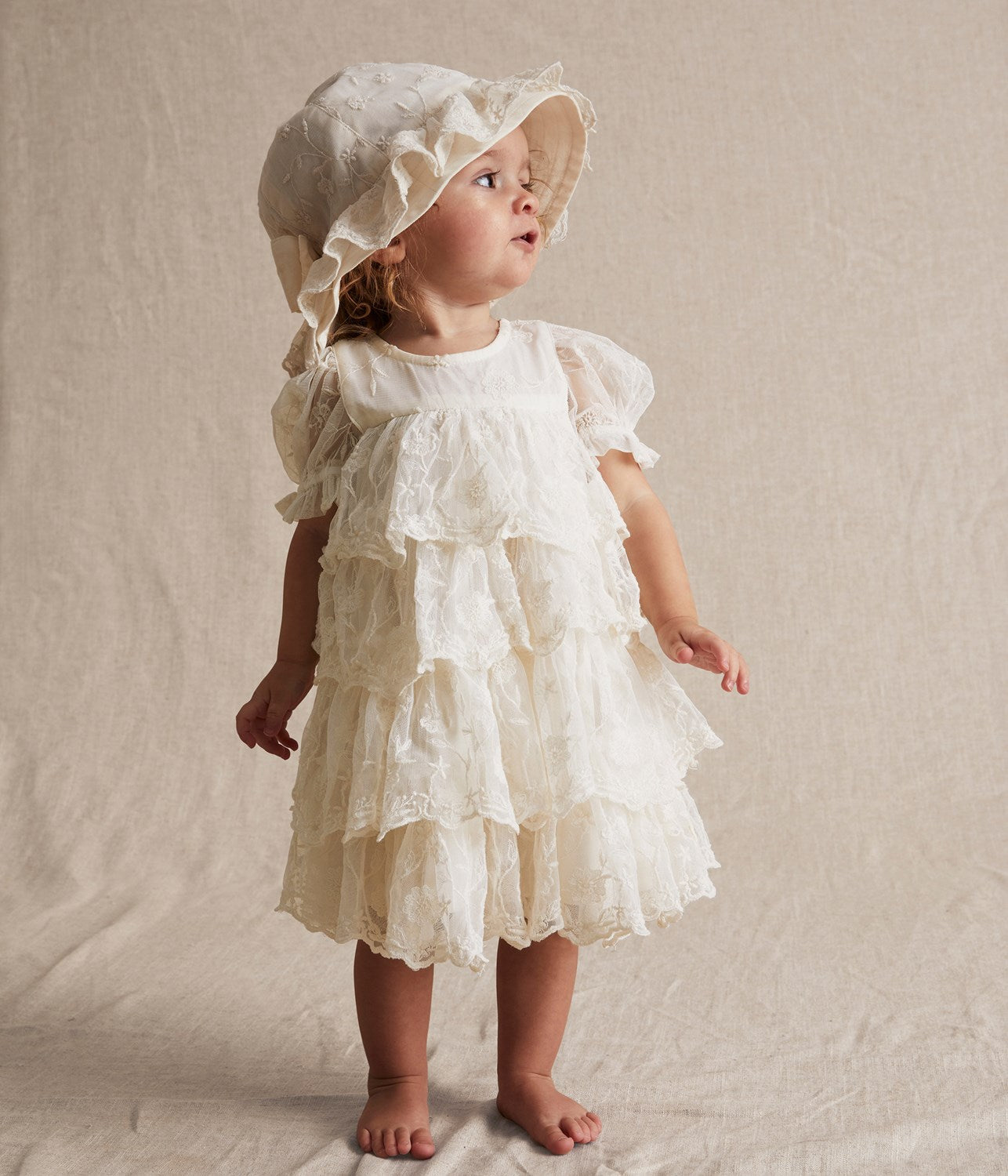 Baby & kids white embroidered sun hat