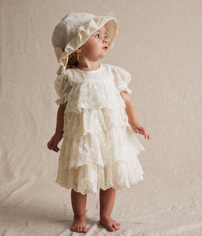Baby & kids white embroidered sun hat