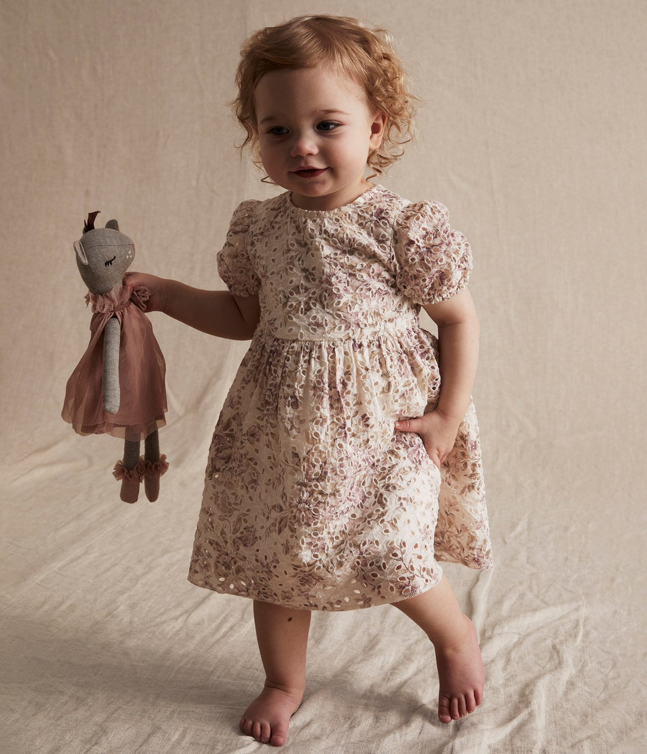 Baby white floral broderie anglaise dress