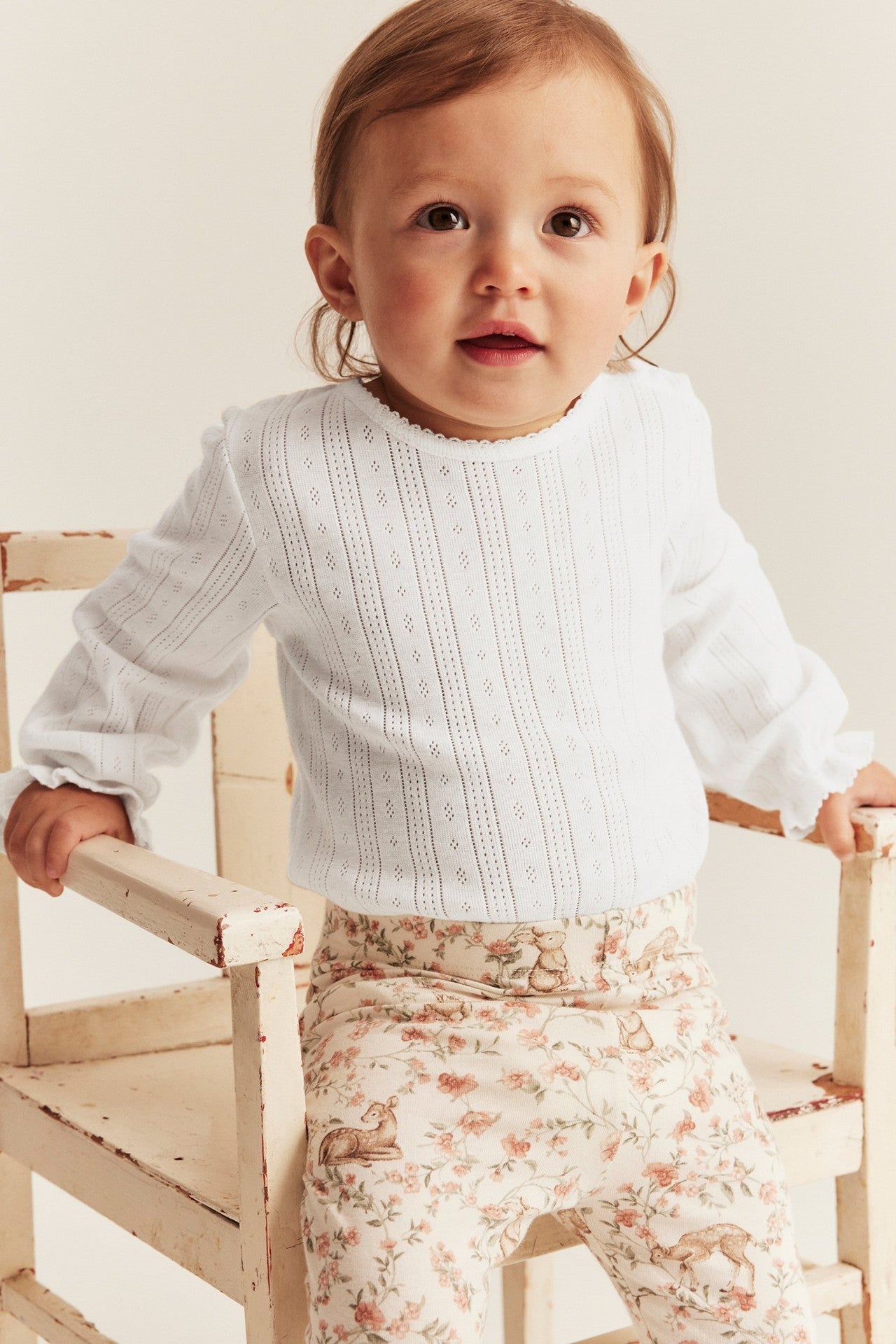 Baby white pointelle bodysuit