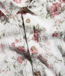 Kids white floral short-sleeved shirt