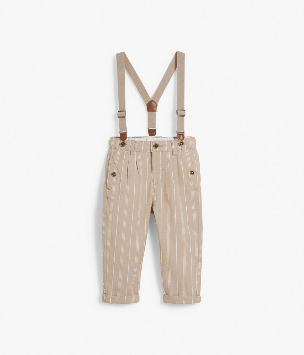 Striped hot sale suspender pants