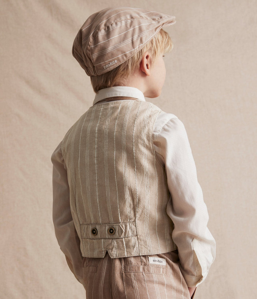 Kids beige striped suit vest Newbie