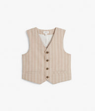 Kids beige striped suit vest
