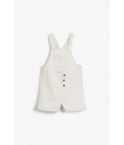 Baby white suspender shorts