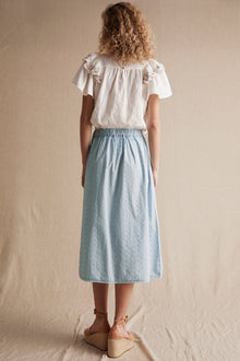 Womens light blue broderie anglaise skirt