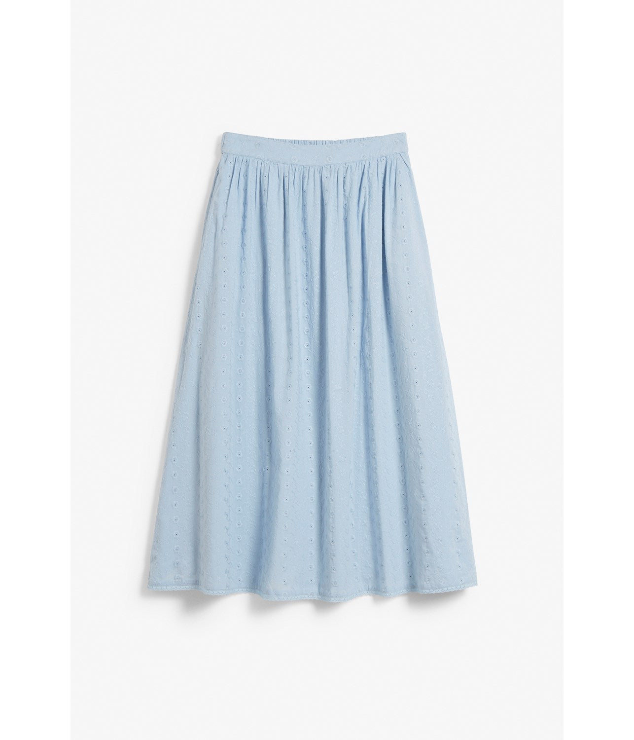 Womens light blue broderie anglaise skirt
