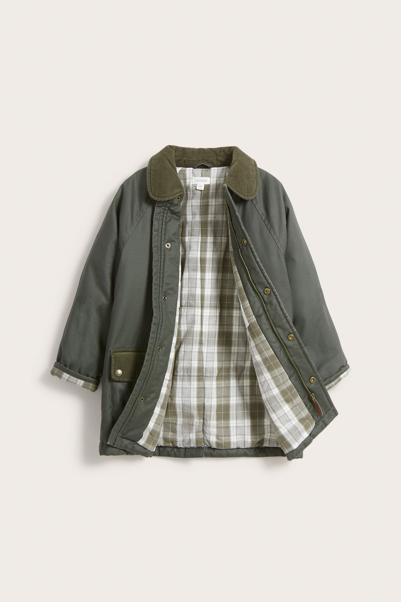 Kids green waxed jacket