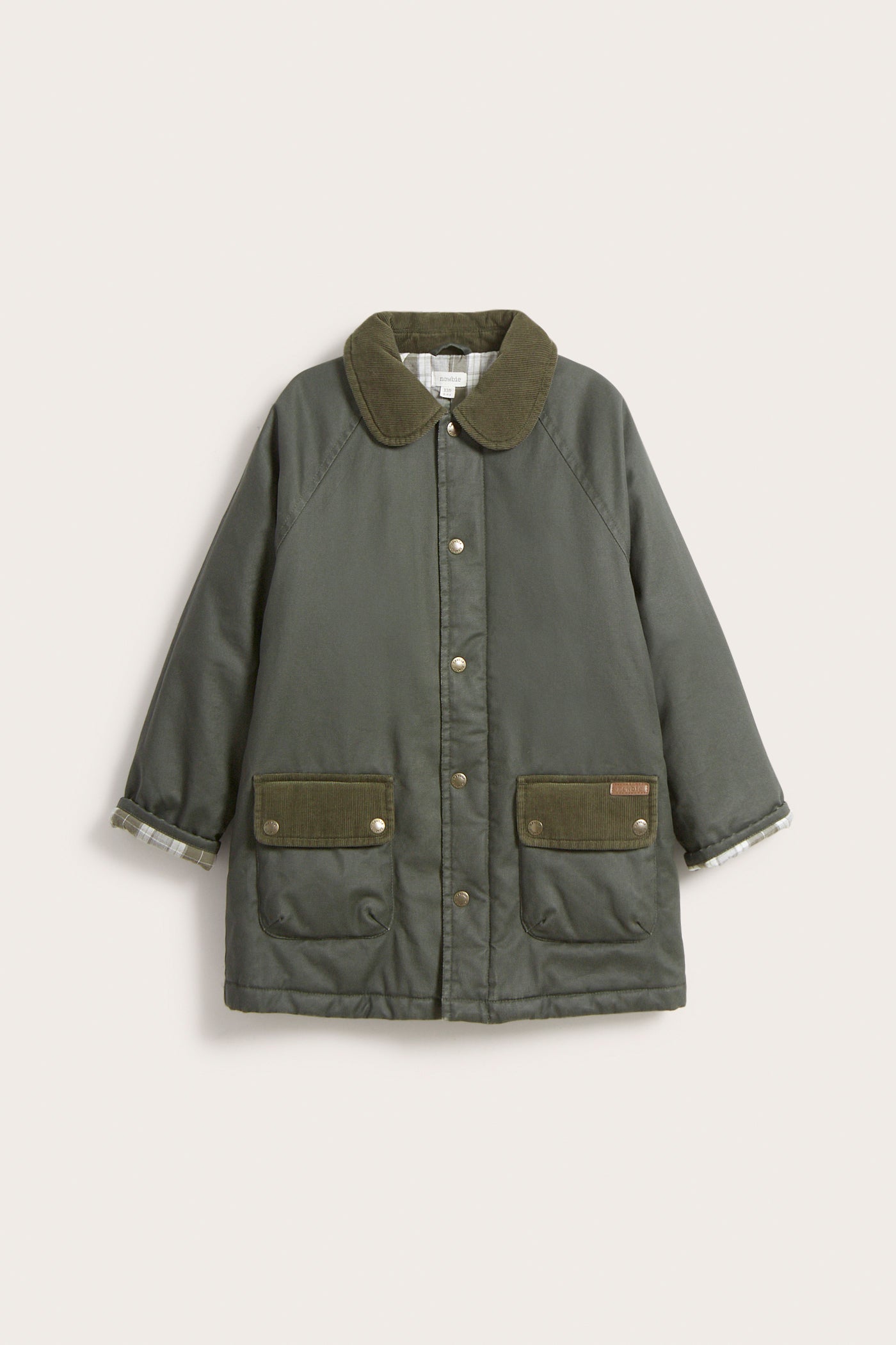 Kids green waxed jacket