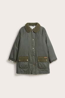 Kids green waxed jacket