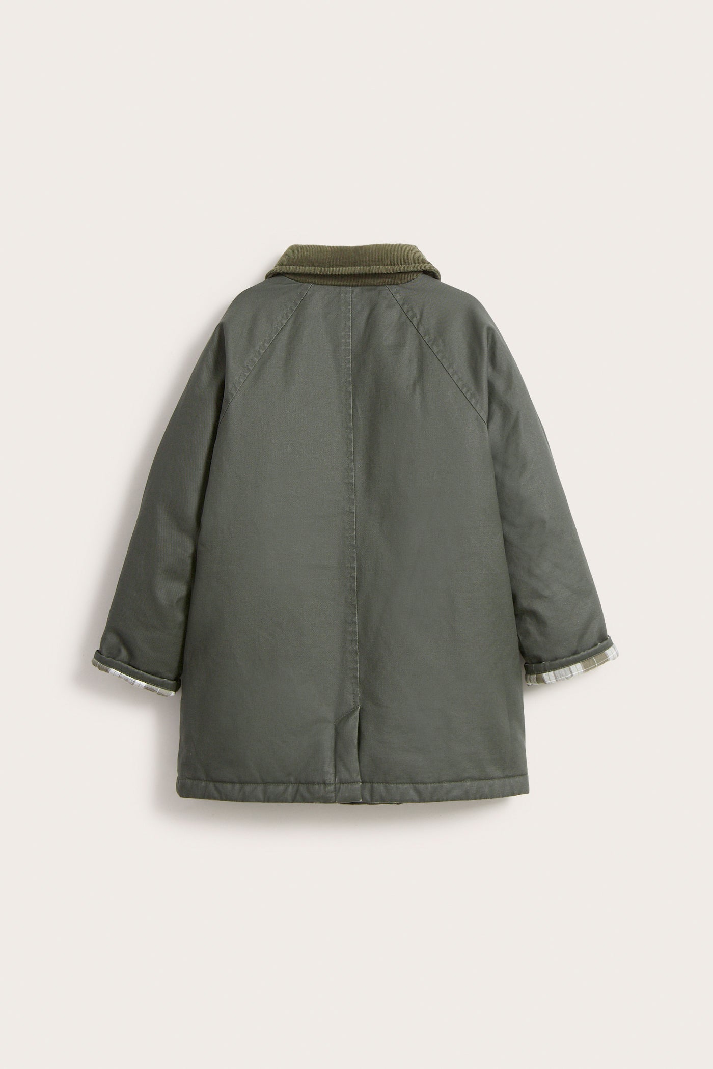 Kids green waxed jacket