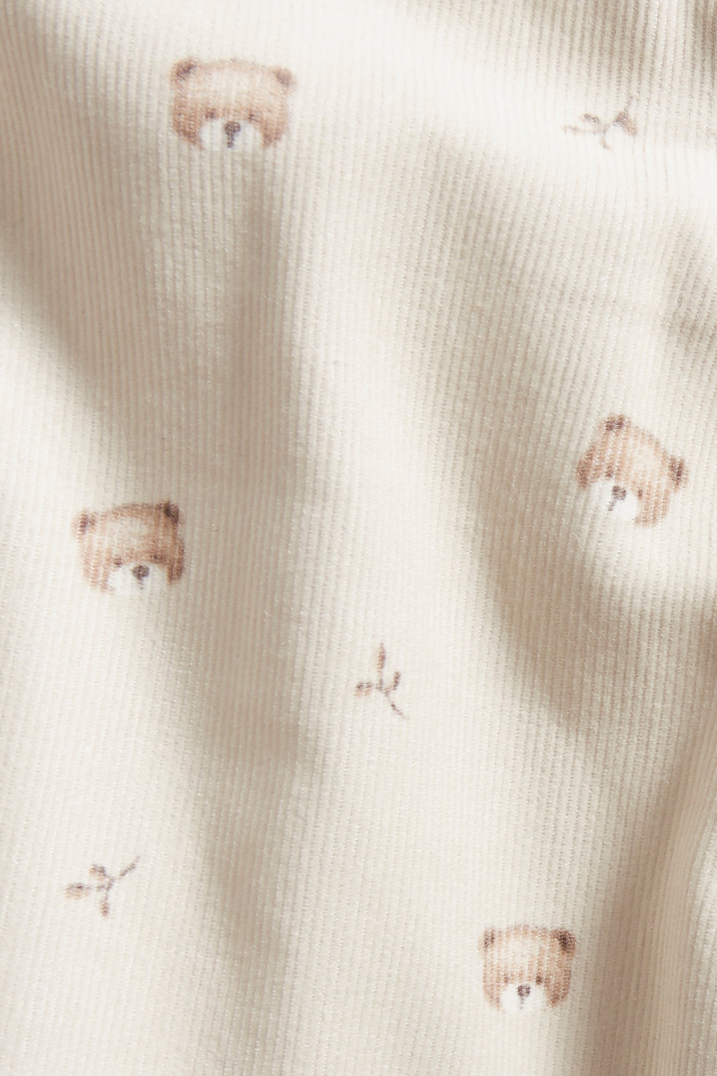 Baby beige teddy bear patterned overall