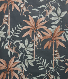 Jungle Friends blue monkey wallpaper