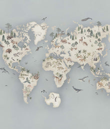 Little Explorer Mural blue wallpaper