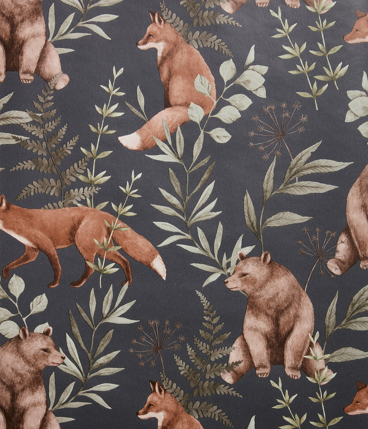 Wild Forest blue fox & bear wallpaper